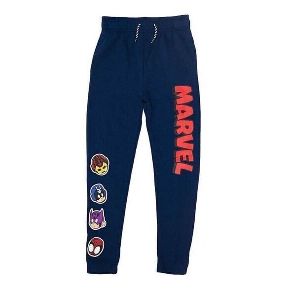 Marvel Team Mini Kids Boys Youth Size XS Jogger Pants Sweatpants NEW NWT Blue - Picture 1 of 11